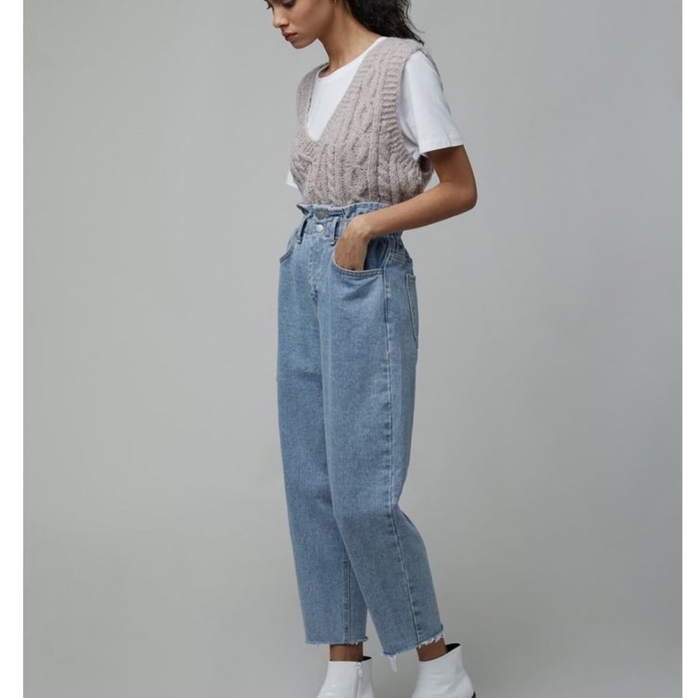 OAK + FORT PAPERBAG LIGHT  BLUE JEANS - S